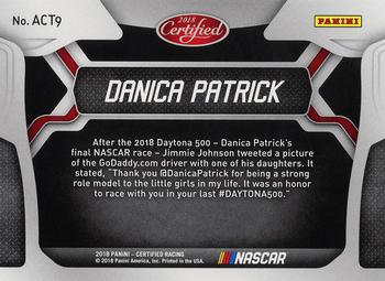 2018 Panini Certified - All-Certified Team Mirror Gold #ACT9 Danica Patrick Back