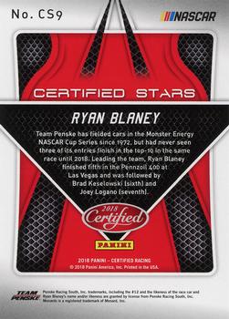 2018 Panini Certified - Certified Stars #CS9 Ryan Blaney Back