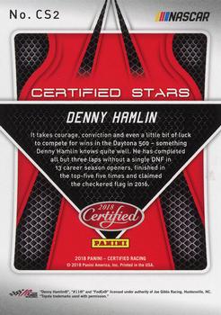 2018 Panini Certified - Certified Stars Blue #CS2 Denny Hamlin Back