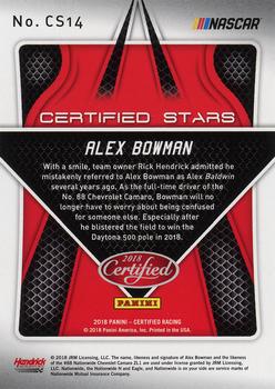 2018 Panini Certified - Certified Stars Blue #CS14 Alex Bowman Back