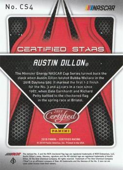 2018 Panini Certified - Certified Stars Mirror Gold #CS4 Austin Dillon Back