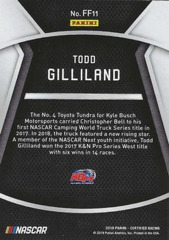 2018 Panini Certified - Fresh Faces Blue #FF11 Todd Gilliland Back