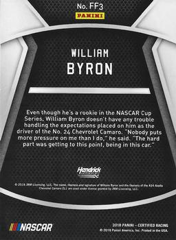 2018 Panini Certified - Fresh Faces Gold #FF3 William Byron Back