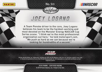 2018 Panini Certified - Skills #S11 Joey Logano Back