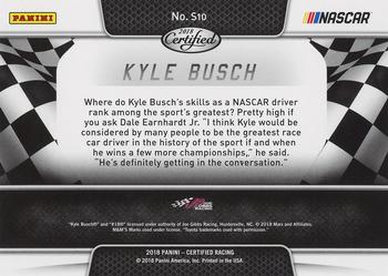 2018 Panini Certified - Skills Red #S10 Kyle Busch Back