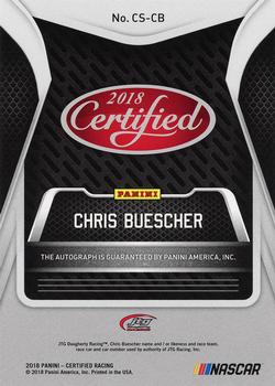 2018 Panini Certified - Certified Signatures Red #CS-CB Chris Buescher Back