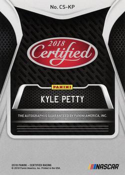 2018 Panini Certified - Certified Signatures Red #CS-KP Kyle Petty Back