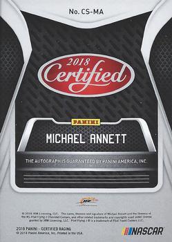 2018 Panini Certified - Certified Signatures Red #CS-MA Michael Annett Back