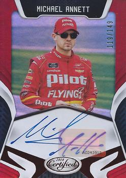 2018 Panini Certified - Certified Signatures Red #CS-MA Michael Annett Front