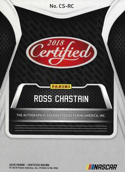 2018 Panini Certified - Certified Signatures Red #CS-RC Ross Chastain Back