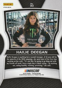 2018 Panini Prizm - Red White and Blue #30 Hailie Deegan Back