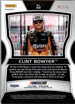 2018 Panini Prizm - Red Prizm #48 Clint Bowyer Back
