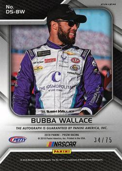 2018 Panini Prizm - Driver Signatures Red White and Blue Prizm #DS-BW Bubba Wallace Back