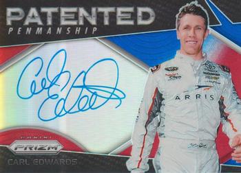 2018 Panini Prizm - Patented Penmanship Red White and Blue Prizm #PP-CE Carl Edwards Front