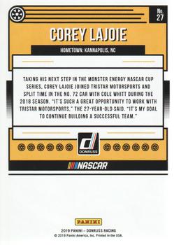 2019 Donruss #27 Corey LaJoie Back