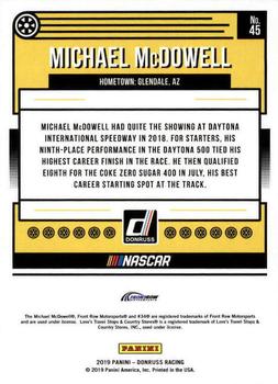 2019 Donruss #45 Michael McDowell Back