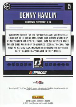 2019 Donruss #63 Denny Hamlin Back