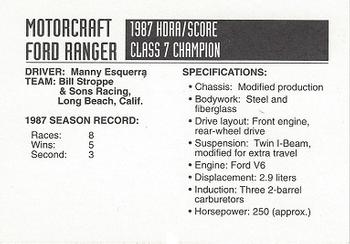 1992 Motorcraft Racing Decade Of Champions #NNO Manny Esquerra Back