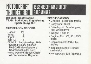 1992 Motorcraft Racing Decade Of Champions #NNO Geoff Bodine Back