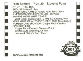 1989 Hot Shots Asphalt Edition #1001 Rich Somers Back