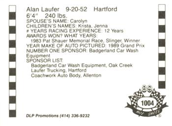 1989 Hot Shots Asphalt Edition #1004 Alan Laufer Back