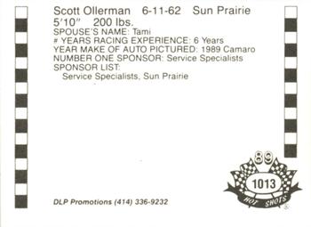 1989 Hot Shots Asphalt Edition #1013 Scott Ollerman Back