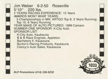 1989 Hot Shots Asphalt Edition #1033 Jim Weber Back