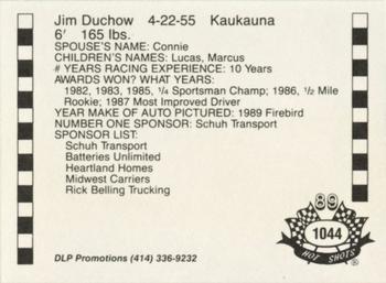 1989 Hot Shots Asphalt Edition #1044 Jim Duchow Back