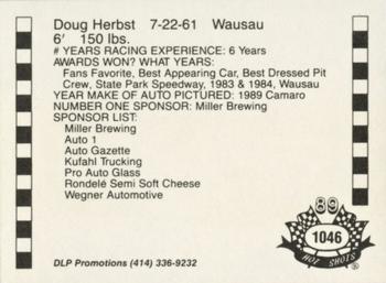 1989 Hot Shots Asphalt Edition #1046 Doug Herbst Back