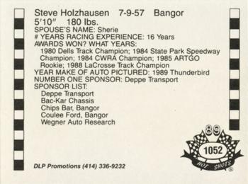 1989 Hot Shots Asphalt Edition #1052 Steve Holzhausen Back