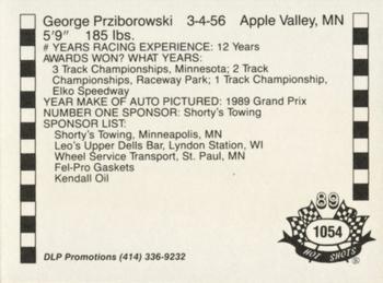 1989 Hot Shots Asphalt Edition #1054 George Prziborowski Back