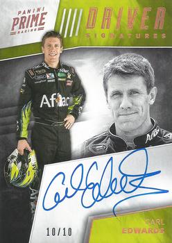 2018 Panini Prime - Driver Signatures Holo Gold #DS-CE Carl Edwards Front
