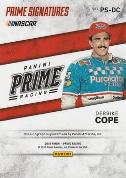 2018 Panini Prime - Prime Signatures #PS-DC Derrike Cope Back