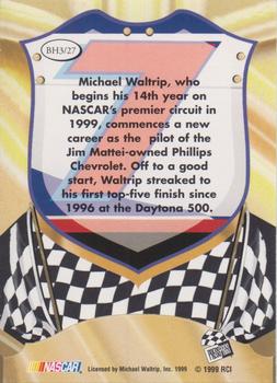 1999 Press Pass Premium - Badge of Honor #BH3 Michael Waltrip Back