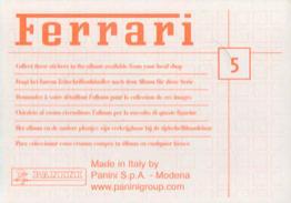 2003 Panini Ferrari #5 Cabriolet Pininfarina Back