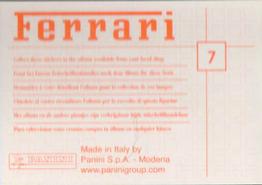 2003 Panini Ferrari #7 Spider 250 Califirnia Back