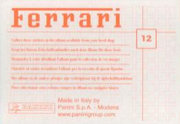 2003 Panini Ferrari #12 Modell 308 GTB Back