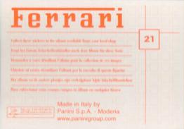 2003 Panini Ferrari #21 Motor Typ 456 Back