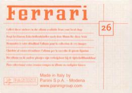 2003 Panini Ferrari #26 Modell 550 Barchetta Back