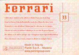 2003 Panini Ferrari #33 Modell 575 M Maranello von vorne Back