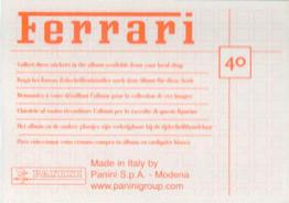 2003 Panini Ferrari #40 Modell Enzo Ferrari Motor Back