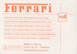 2003 Panini Ferrari #108 Eddie Irvine Back