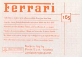 2003 Panini Ferrari #165 Eingang der Galleria Ferrari Back