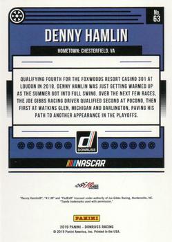 2019 Donruss - Black #63 Denny Hamlin Back