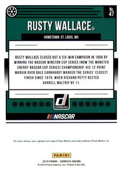 2019 Donruss - Gold #47 Rusty Wallace Back