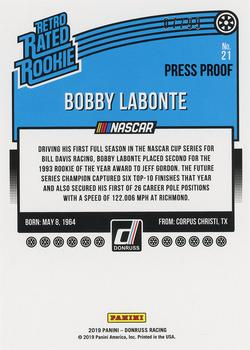 2019 Donruss - Gold Press Proof #21 Bobby Labonte Back