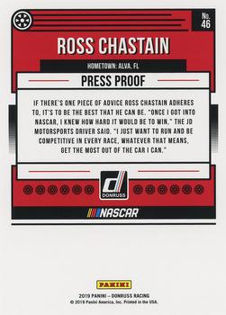 2019 Donruss - Gold Press Proof #46 Ross Chastain Back