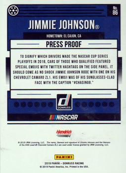 2019 Donruss - Gold Press Proof #86 Jimmie Johnson Back
