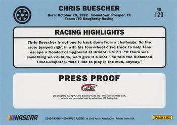 2019 Donruss - Gold Press Proof #129 Chris Buescher Back