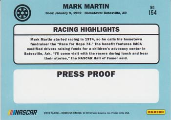 2019 Donruss - Gold Press Proof #154 Mark Martin Back